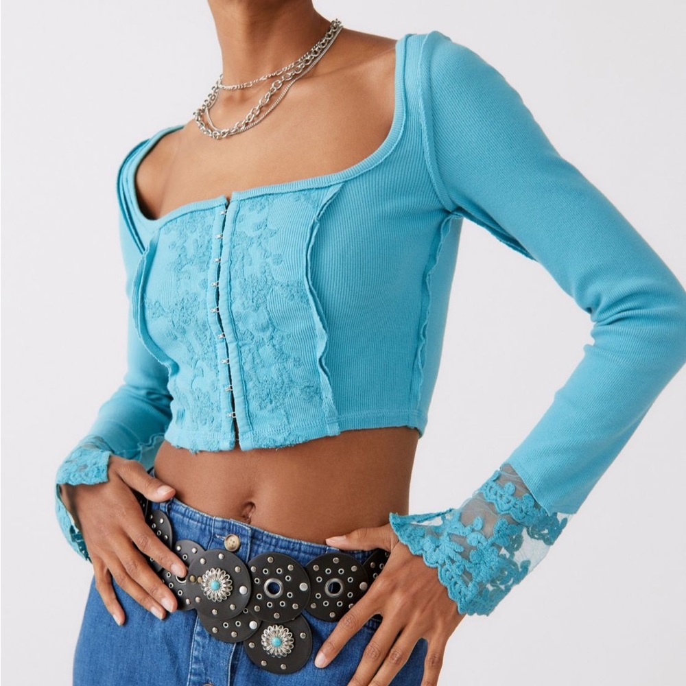 SOLD ON DEPOP! Urban Outfitters Corset Long Sleeve Top